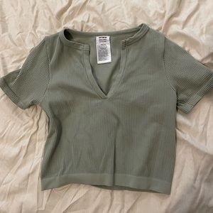 Cotton On Ribbed Crop VNeck